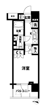 1Kの間取図